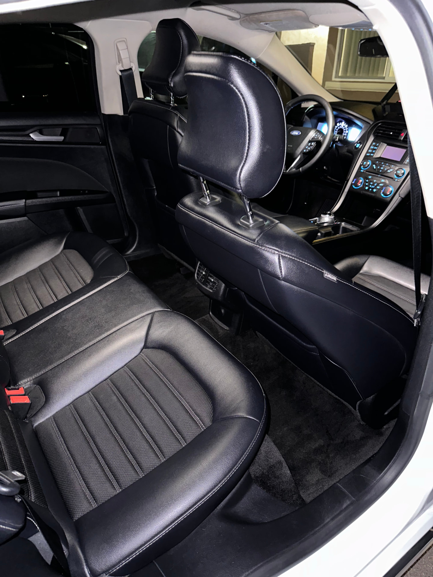 Sedan back seat interior after detailing